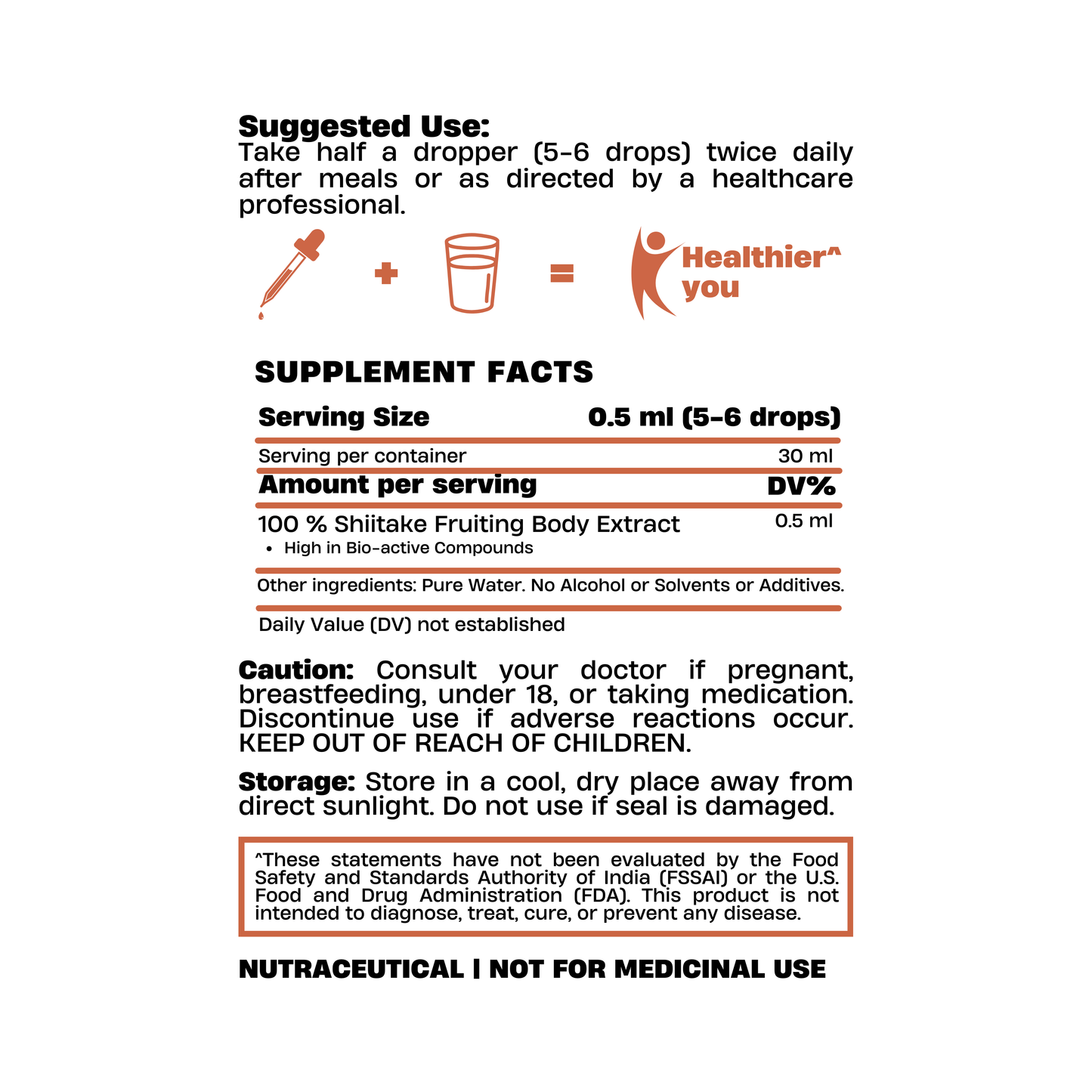 Shiitake Mushroom Extract Drops 30ml – Cardio Support