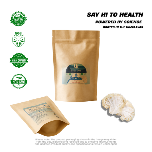 Lion’s Mane Extract Powder India – Focus, Himalayan Pure, Eco Pouch - Hi Shroomz - Han Agri Innovations Pvt. Ltd., Dehradun, Uttarakhand