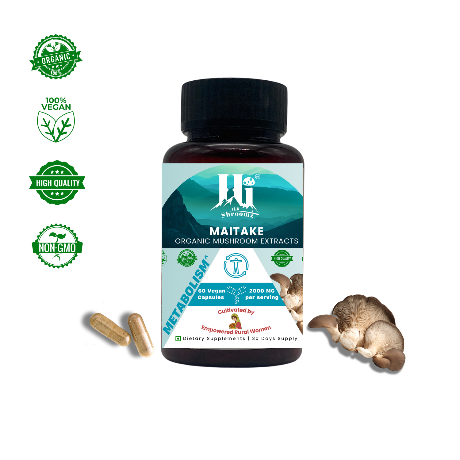 Maitake Mushroom Capsules India – Metabolism, Himalayan, Women-Empowered