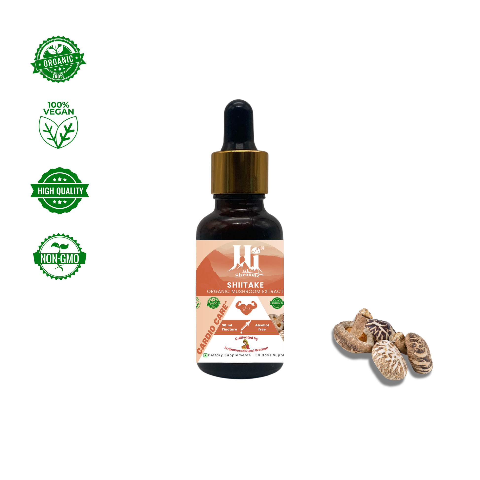 Shiitake Mushroom Drops India – Cardio Support, Himalayan Extract